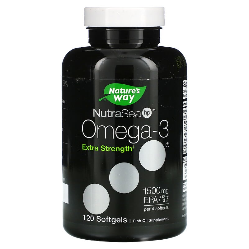 Nature's Way NutraSea hp Omega-3 Extra Strength Lemon 120 Softgels 850652000121