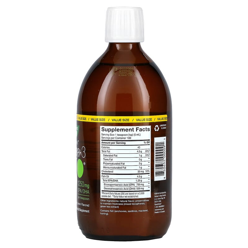 Nature's Way, NutraSea, Omega-3, Zesty Lemon , 16.9 fl oz (500 ml) 850652000091