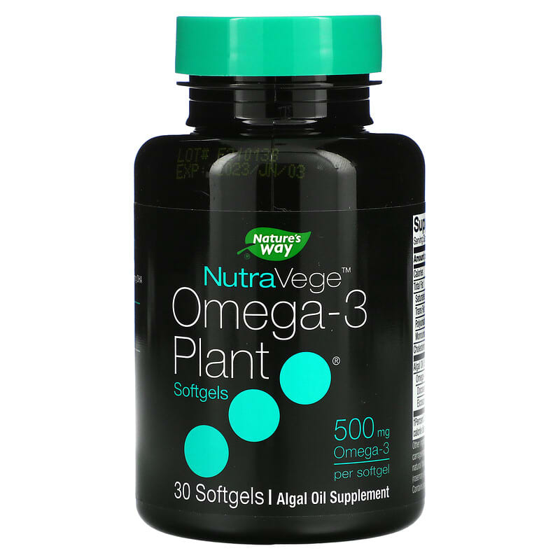 Nature's Way NutraVege Omega-3 Plant 500 mg 30 Softgels 33674121979