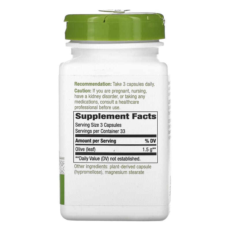 Nature's Way, Olive Leaf, 500 mg, 100 Vegan Capsules 33674145210