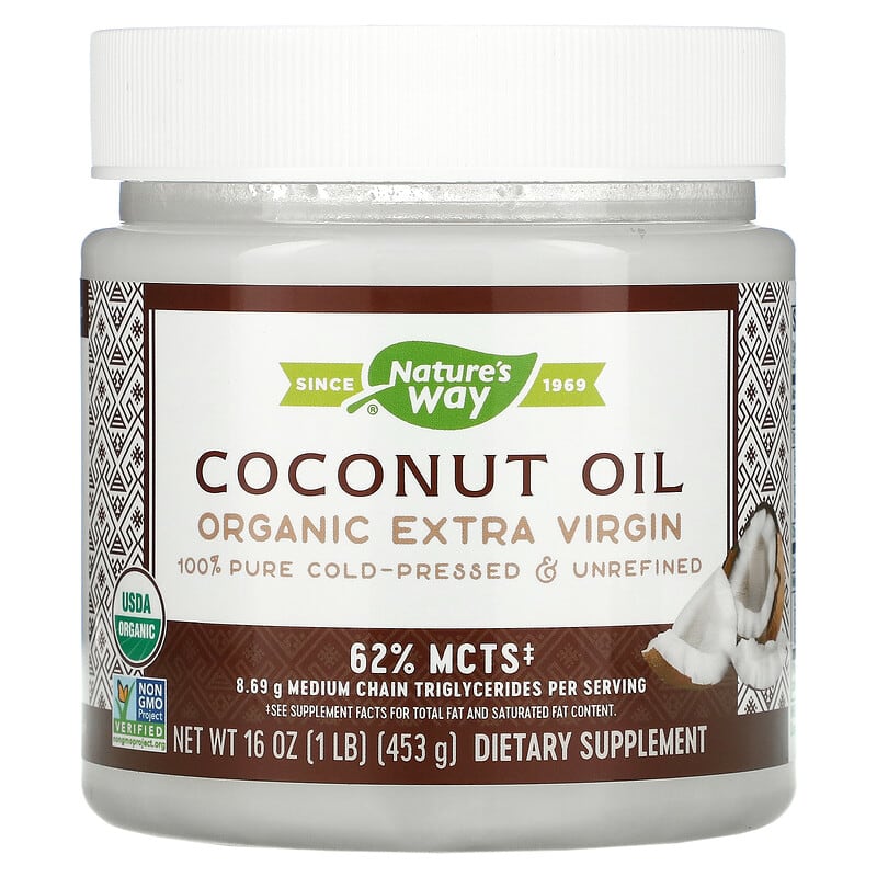 Nature's Way Organic Coconut Oil Extra Virgin 16 oz (453 g) 33674156735
