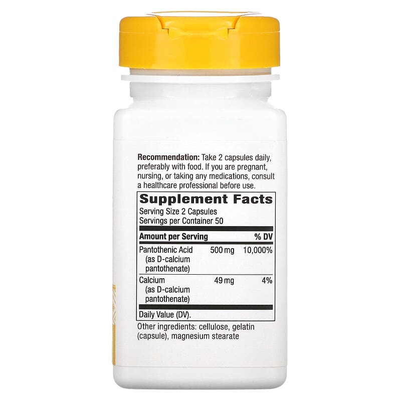 Nature's Way, Pantothenic Acid, Vitamin B5, 250 mg, 100 Capsules 33674404911