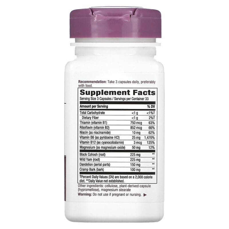 Nature's Way, PMS with B6 & Other B-Vitamins, 100 Vegan Capsules 33674793008