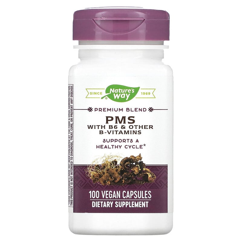 Nature's Way PMS with B6 & Other B-Vitamins 100 Vegan Capsules 33674793008