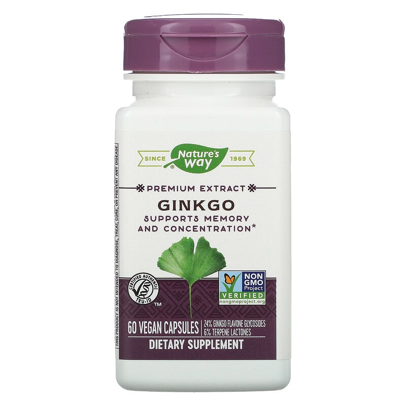 Nature's Way Premium Blend Ginkgo 60 Vegan Capsules 33674616000