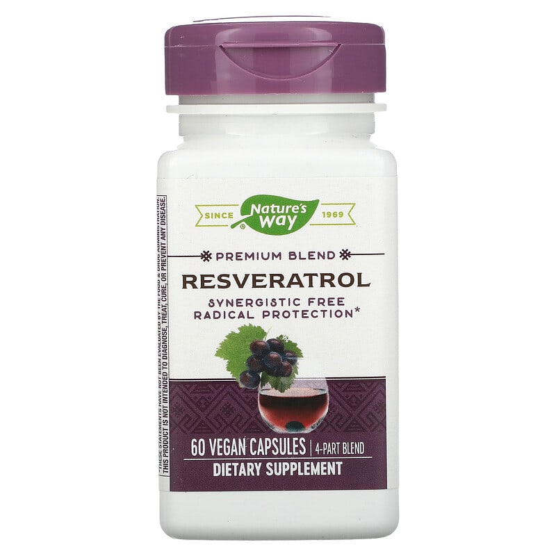Nature's Way Premium Blend Resveratrol 60 Vegan Capsules 33674156117