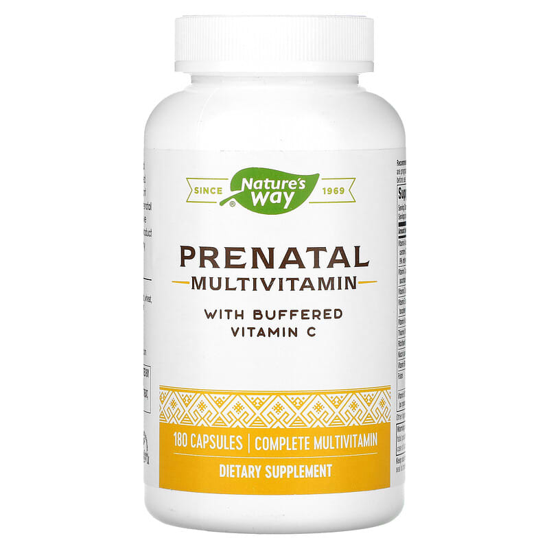 Nature's Way Prenatal Multivitamin with Buffered Vitamin C  180 Capsules 33674451304