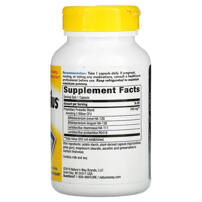 Nature's Way, Primadophilus Bifidus, 5 Billion CFU, 180 Vegetarian Capsules 33674156513