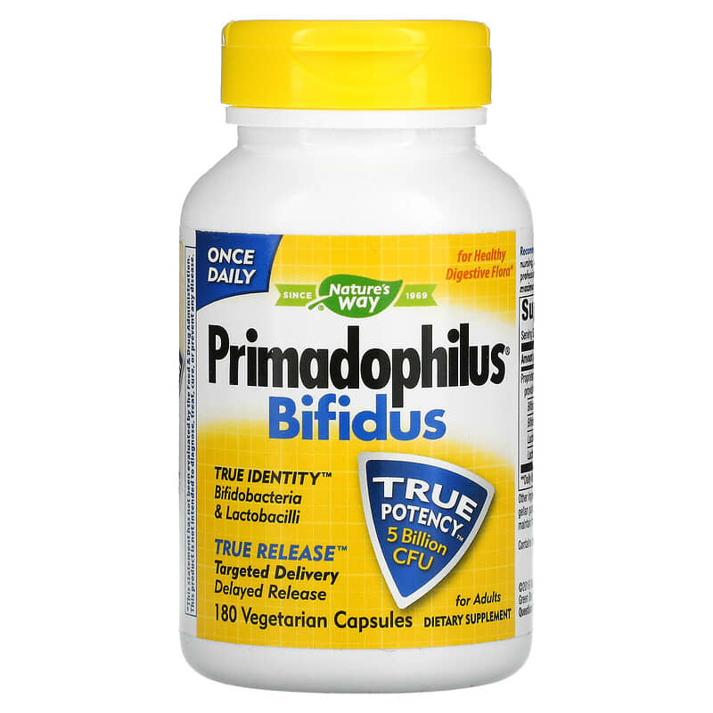 Nature's Way Primadophilus Bifidus 5 Billion CFU 180 Vegetarian Capsules 33674156513