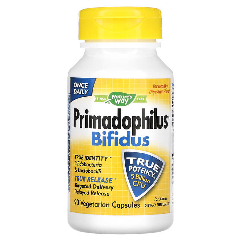 Nature's Way Primadophilus Bifidus For Adults 5 Billion CFU 90 Vegetable Capsules 33674068601