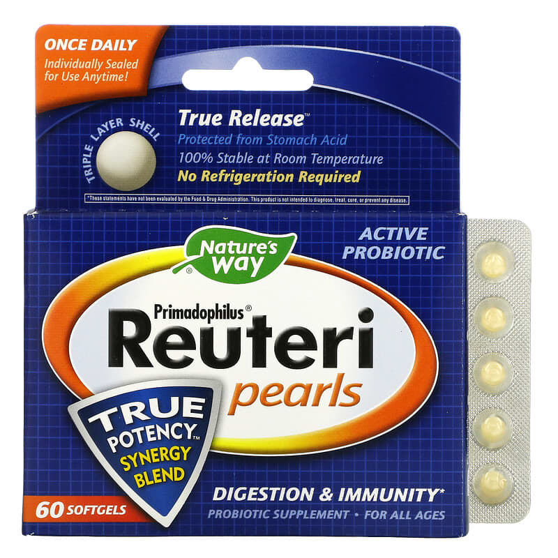Nature's Way Primadophilus Reuteri Pearls 60 Softgels 33674157701