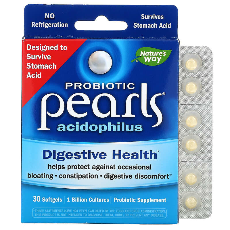 Nature's Way Probiotic Pearls Acidophilus 1 Billion 30 Softgels 763948042937