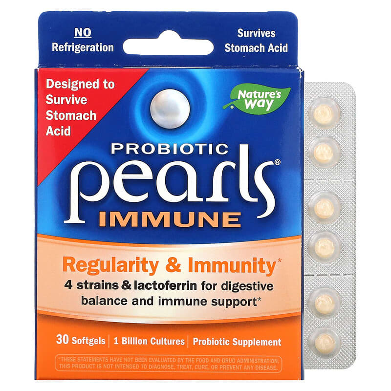 Nature's Way Probiotic Pearls Immune Regularity & Immunity 30 Softgels 763948044030