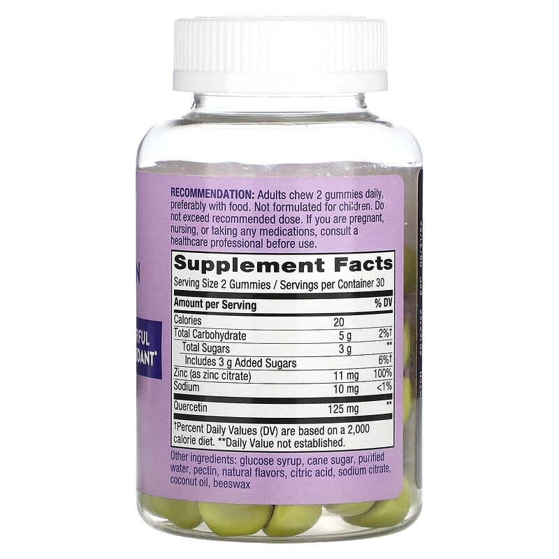 Nature's Way, Quercetin Gummies With Zinc, Lemon, 60 Gummies 33674142615