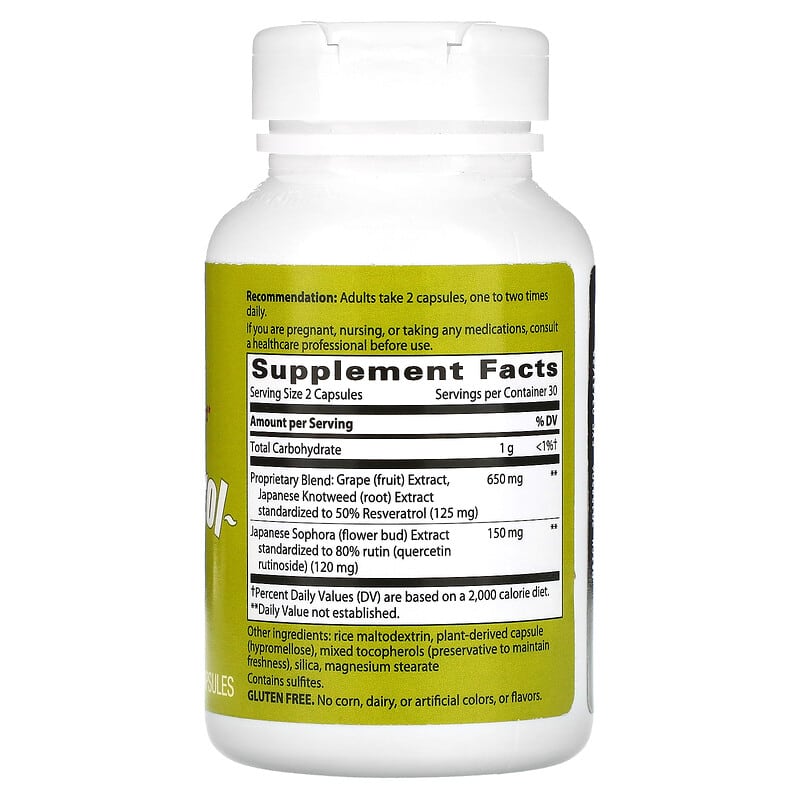 Nature's Way, Resveratrol~Forte, 60 Capsules 871791003279