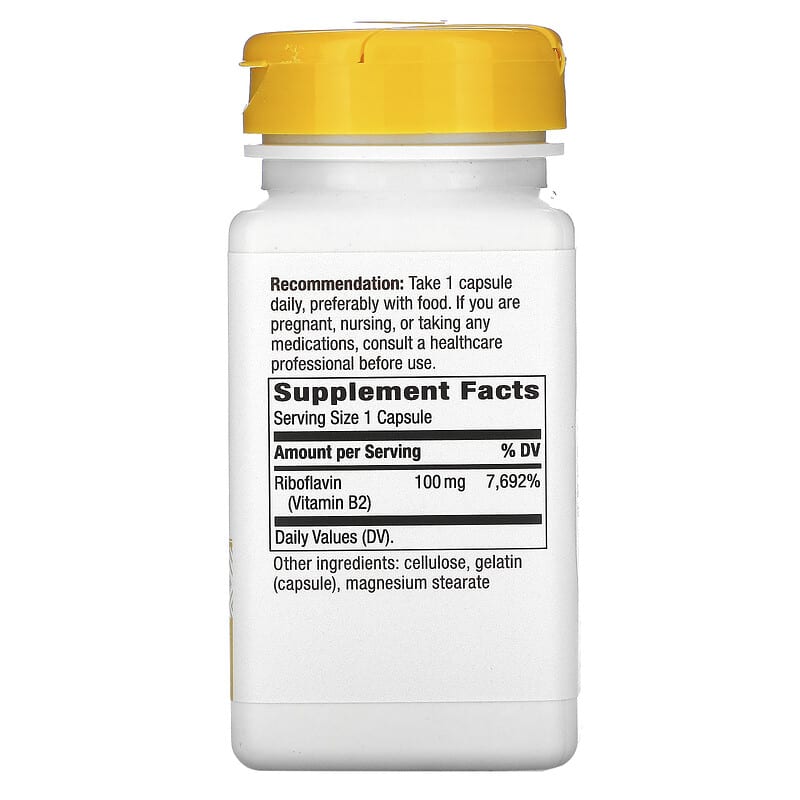 Nature's Way, Riboflavin, Vitamin B2, 100 mg, 100 Capsules 33674404218