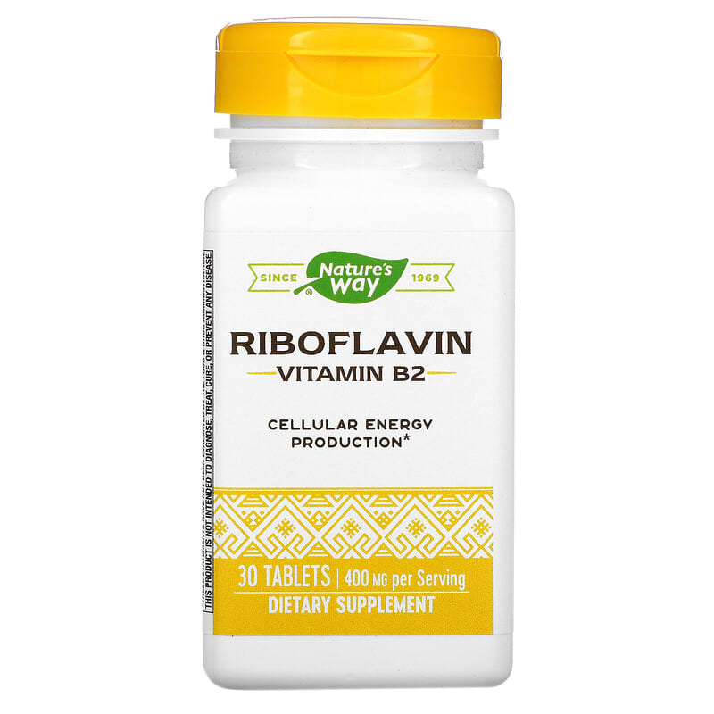 Nature's Way Riboflavin Vitamin B2 400 mg 30 Tablets 763948168439