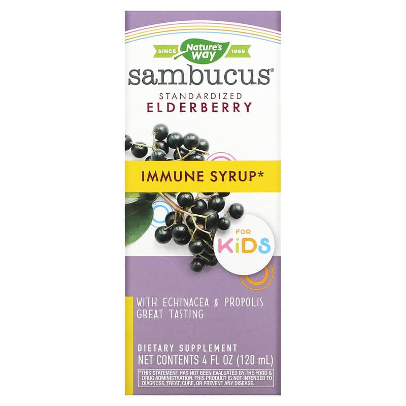 Nature's Way Sambucus for Kids Standardized Elderberry Immune Syrup 4 fl oz (120 ml) 33674069738