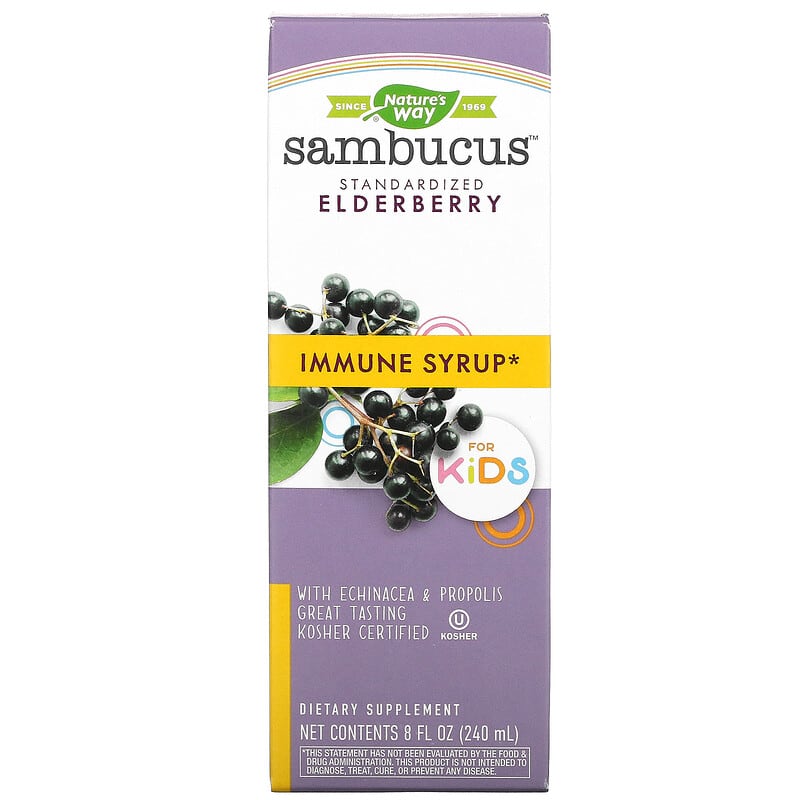Nature's Way Sambucus for Kids Standardized Elderberry Immune Syrup 8 fl oz (240 ml) 33674153598