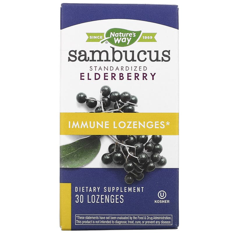 Nature's Way Sambucus Immune Elderberry Standardized 30 Lozenges 33674140024