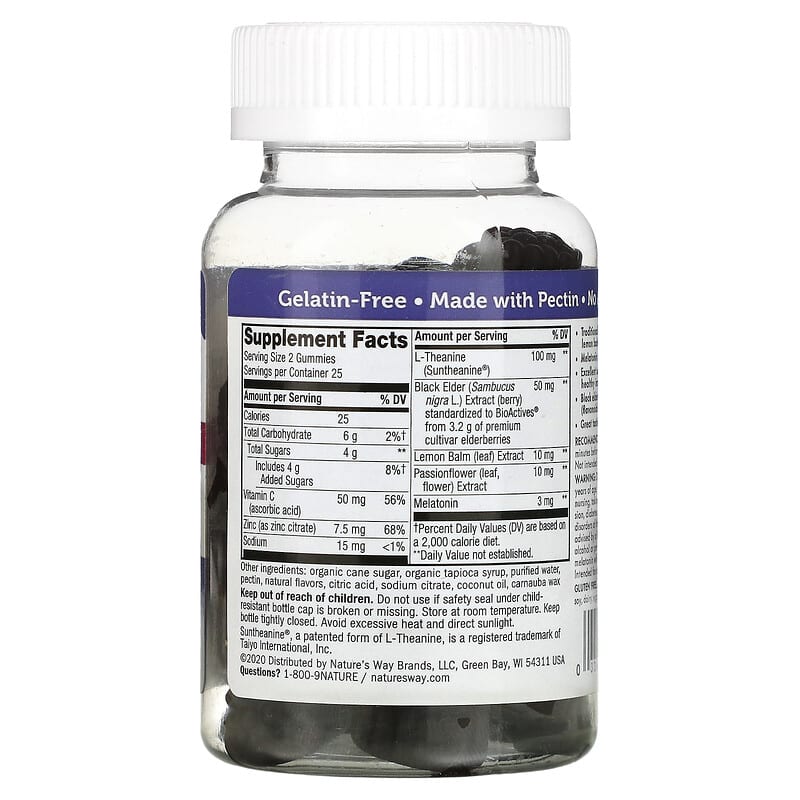 Nature's Way, Sambucus, Sleep + Immune with Melatonin & L-Theanine, 50 Gummies 33674134962