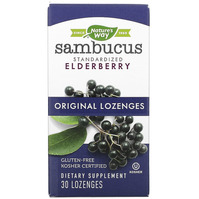 Nature's Way Sambucus Standardized Elderberry with Vitamin C Original Lozenges 30 Lozenges 33674140017