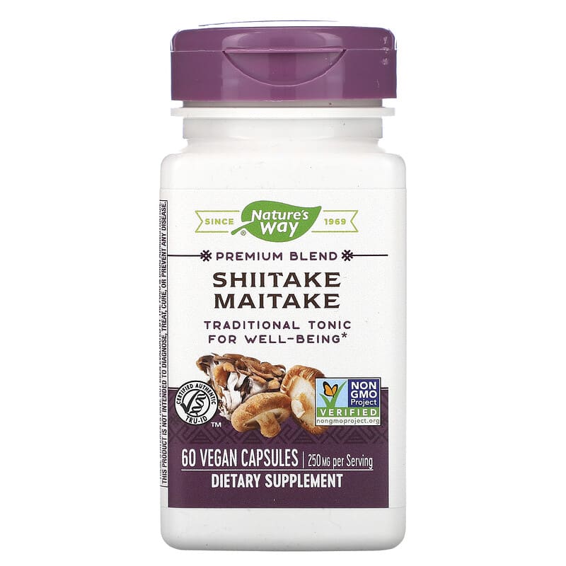 Nature's Way Shiitake Maitake 250 mg 60 Vegetarian Capsules 33674645000