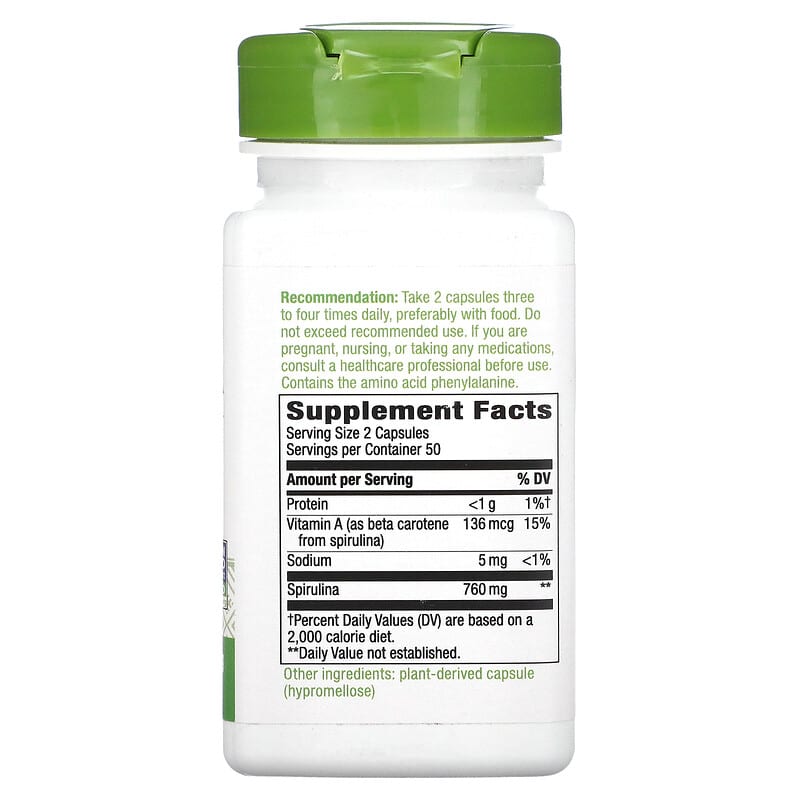 Nature's Way, Spirulina Micro-Algae, 380 mg, 100 Vegan Capsules 33674172001
