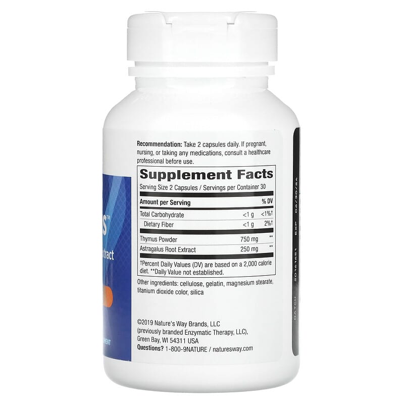 Nature's Way, Thymulus, Immune Health, 60 Capsules 763948040063