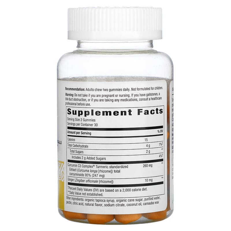 Nature's Way, Turmeric Ginger Gummies, Mango, 130 mg, 60 Gummies 33674137512