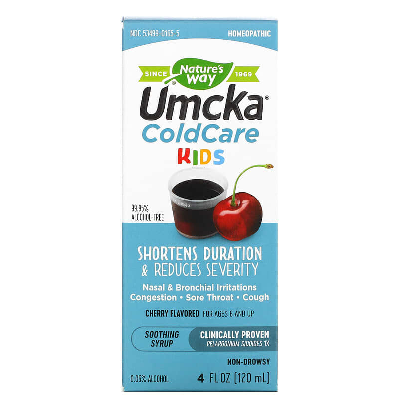 Nature's Way Umcka ColdCare Kids For Ages 6 & Up Cherry  4 fl oz (120 ml) 33674601655