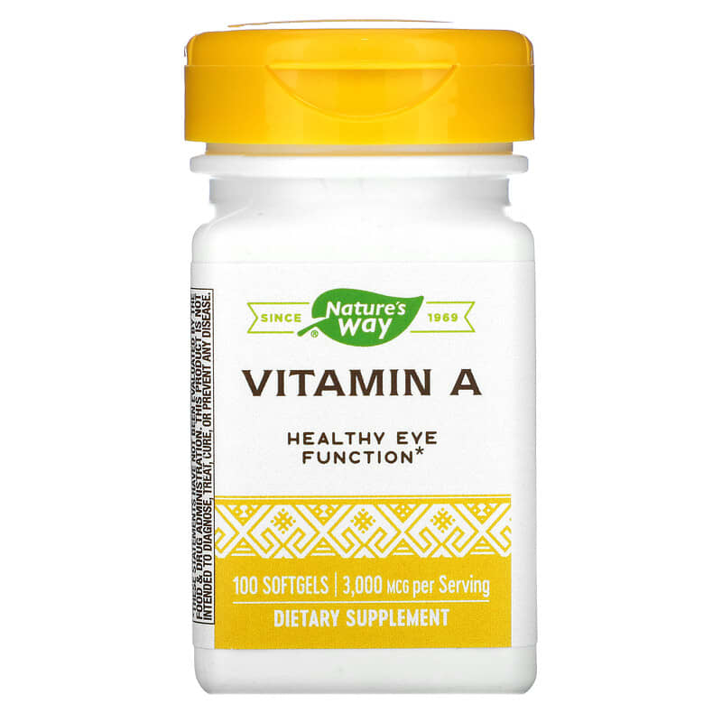 Nature's Way Vitamin A 3,000 mcg 100 Softgels 33674401101