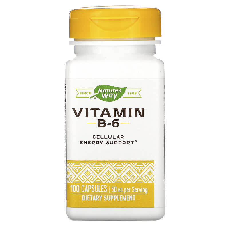 Nature's Way Vitamin B-6 50 mg 100 Capsules 33674404317