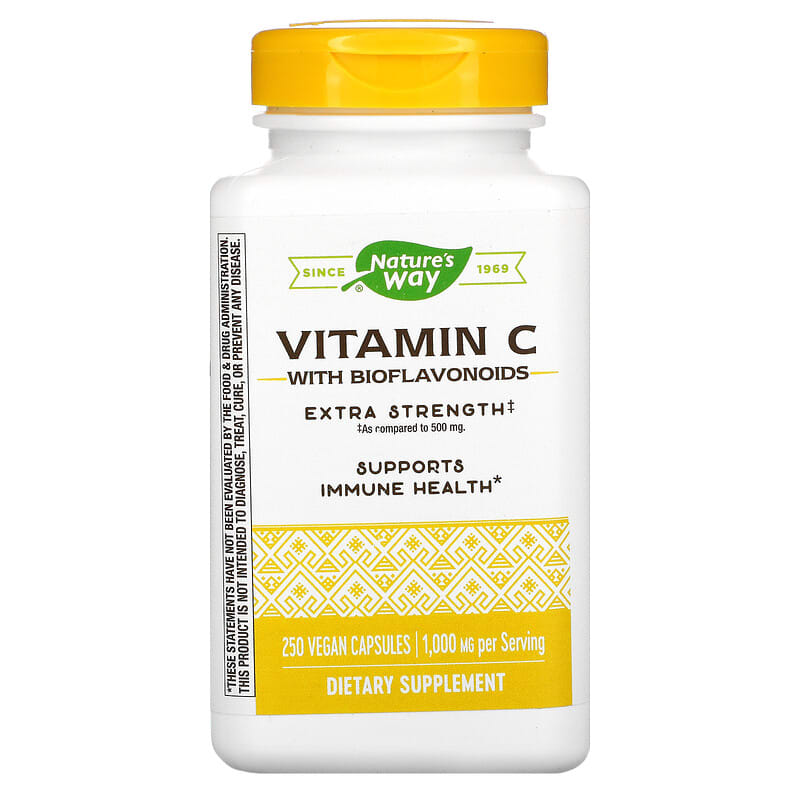 Nature's Way Vitamin C with Bioflavonoids 1,000 mg 250 Vegan Capsules 33674154656