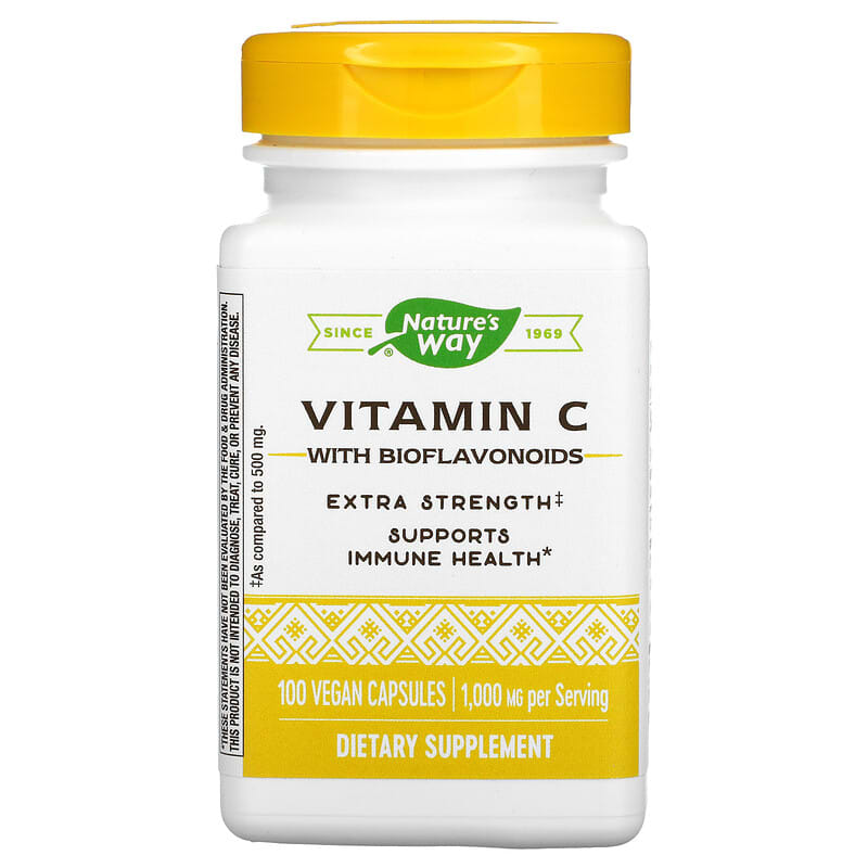 Nature's Way Vitamin C With Bioflavonoids Extra Strength 1,000 mg 100 Vegan Capsules 33674154649
