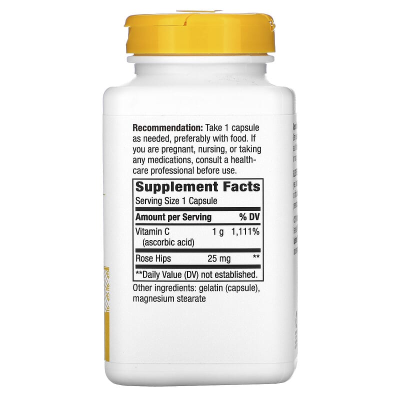 Nature's Way, Vitamin C with Rose Hips, Extra Strength, 1,000 mg, 250 Capsules 33674403136