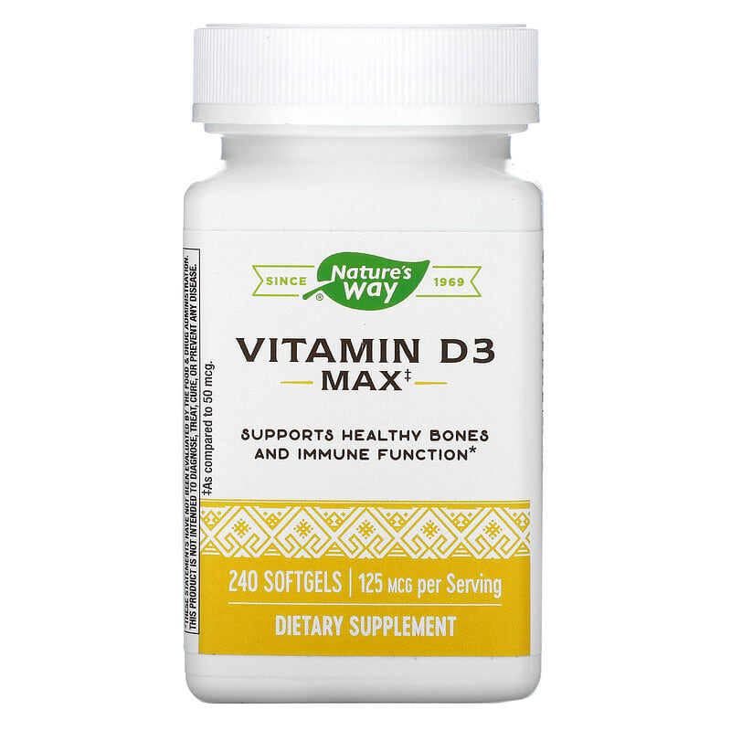 Nature's Way Vitamin D3 125 mcg 240 Softgels 33674158364