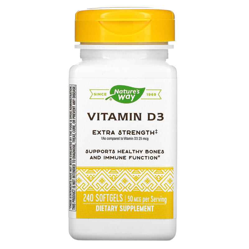 Nature's Way Vitamin D3 50 mcg 240 Softgels 33674156049