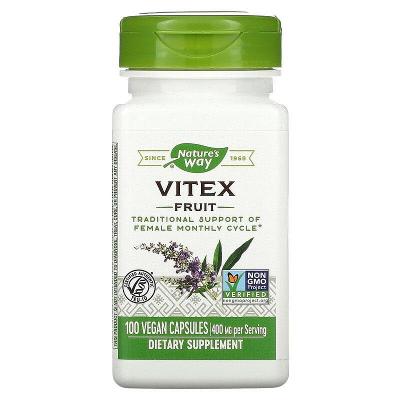 Nature's Way Vitex Fruit 400 mg 100 Vegan Capsules 33674117507