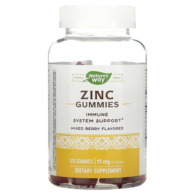 Nature's Way Zinc Gummies Mixed Berry  11 mg 120 Gummies 33674137017