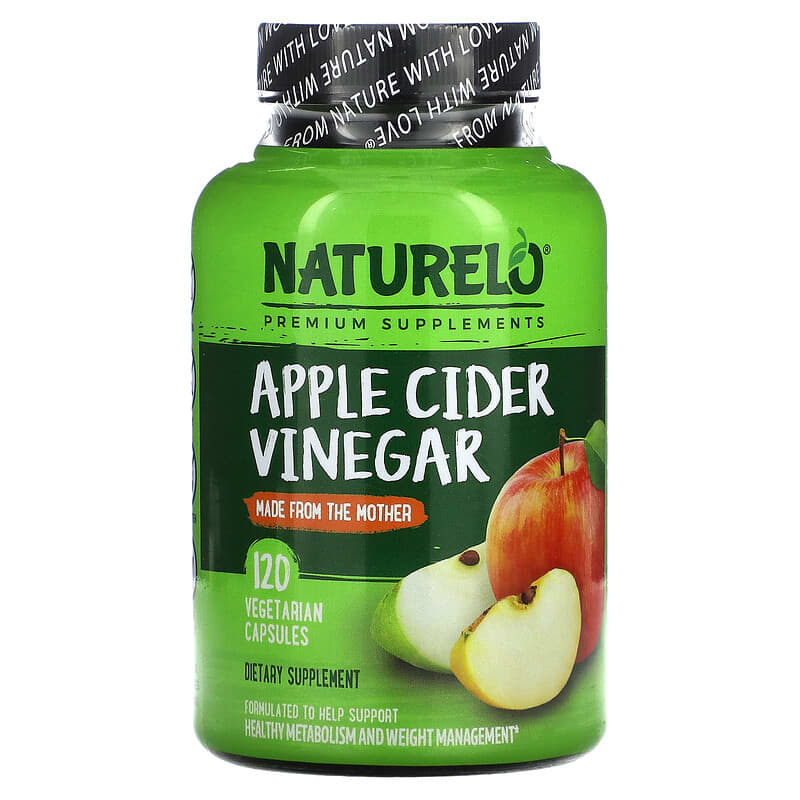 NATURELO Apple Cider Vinegar  120 Vegetarian Capsules 628110628510