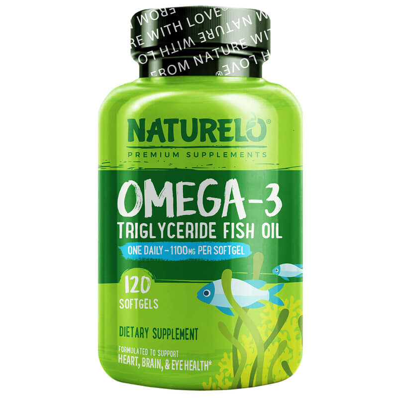 NATURELO Omega-3 Triglyceride Fish Oil 1,100 mg 120 Softgels 628110628138