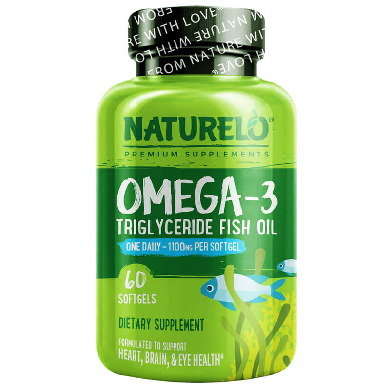 NATURELO Omega-3 Triglyceride Fish Oil 1,100 mg 60 Softgels 628110628145