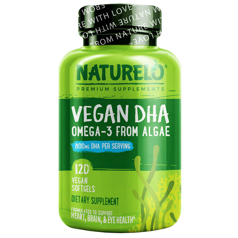 NATURELO Vegan DHA Omega-3 from Algae 400 mg 120 Vegan Softgels 628110628466