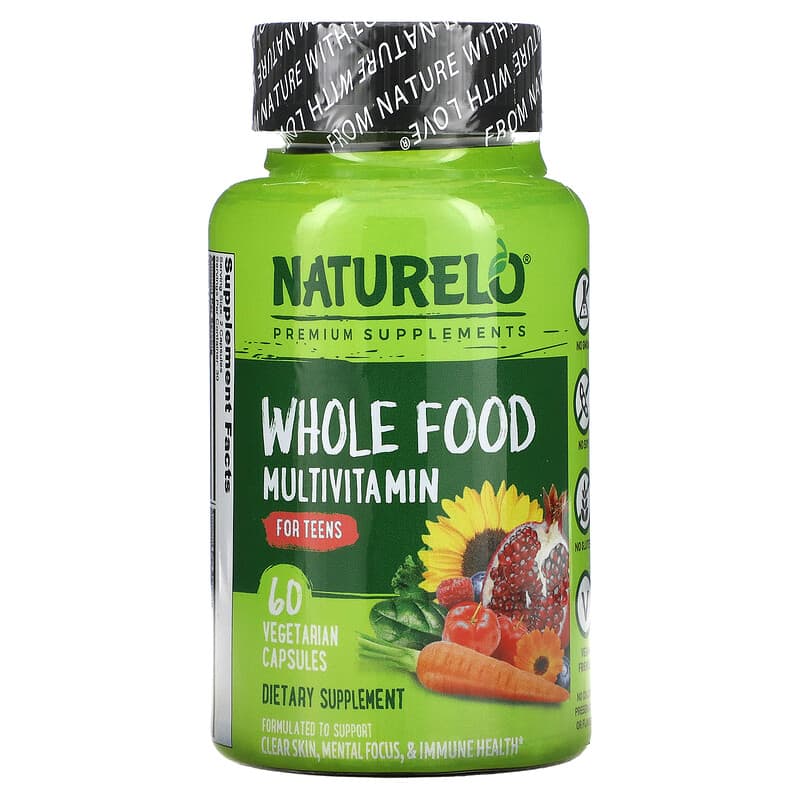NATURELO Whole Food Multivitamin for Teens 60 Vegetarian Capsules 628110628251
