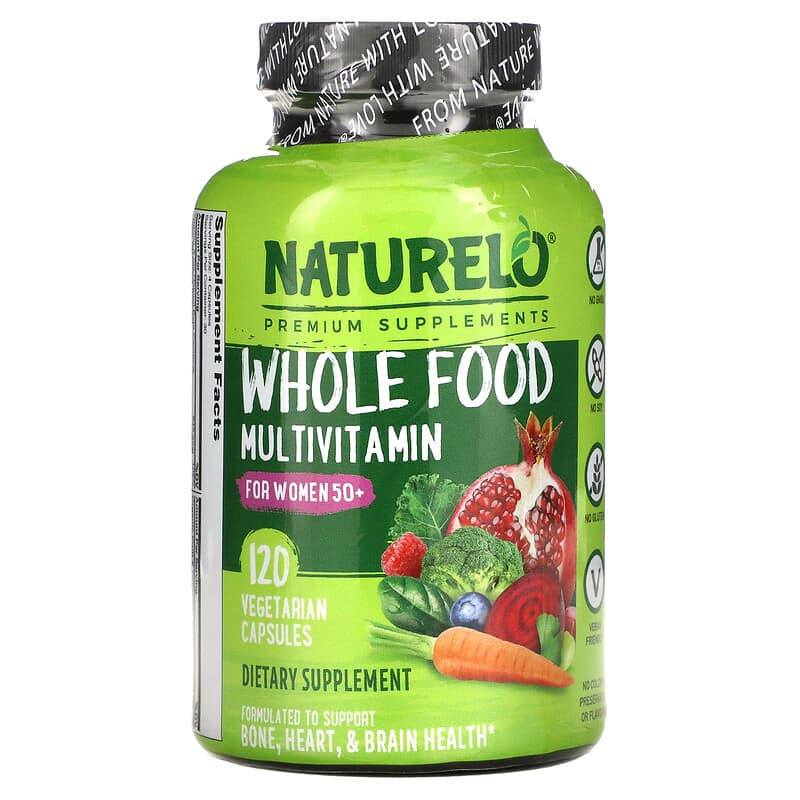NATURELO Whole Food Multivitamin for Women 50+ 120 Vegetarian Capsules 628110628121