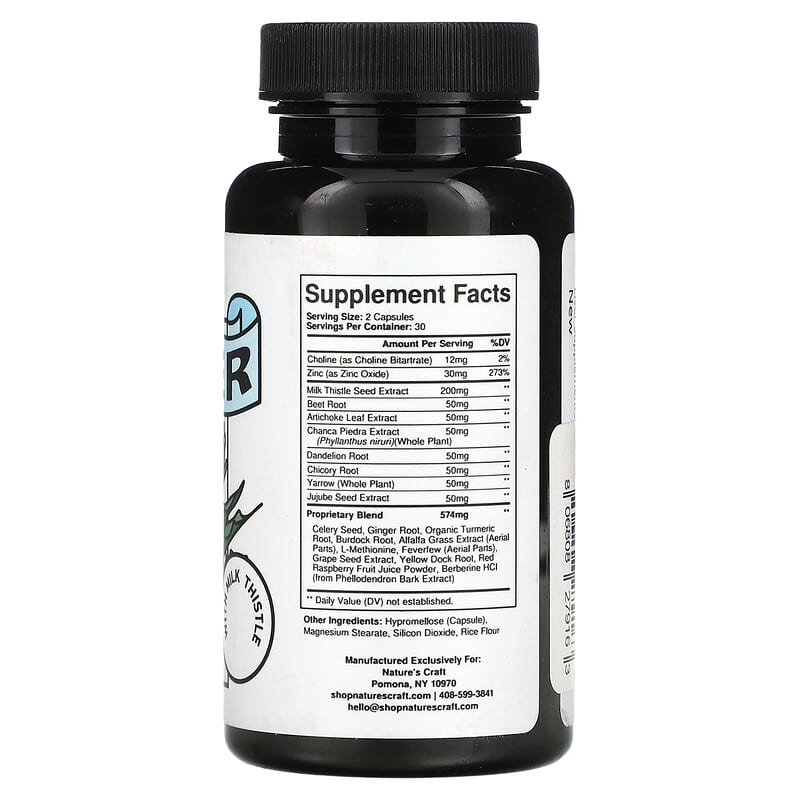 Natures Craft, Liver Support, 60 Capsules 806808279163