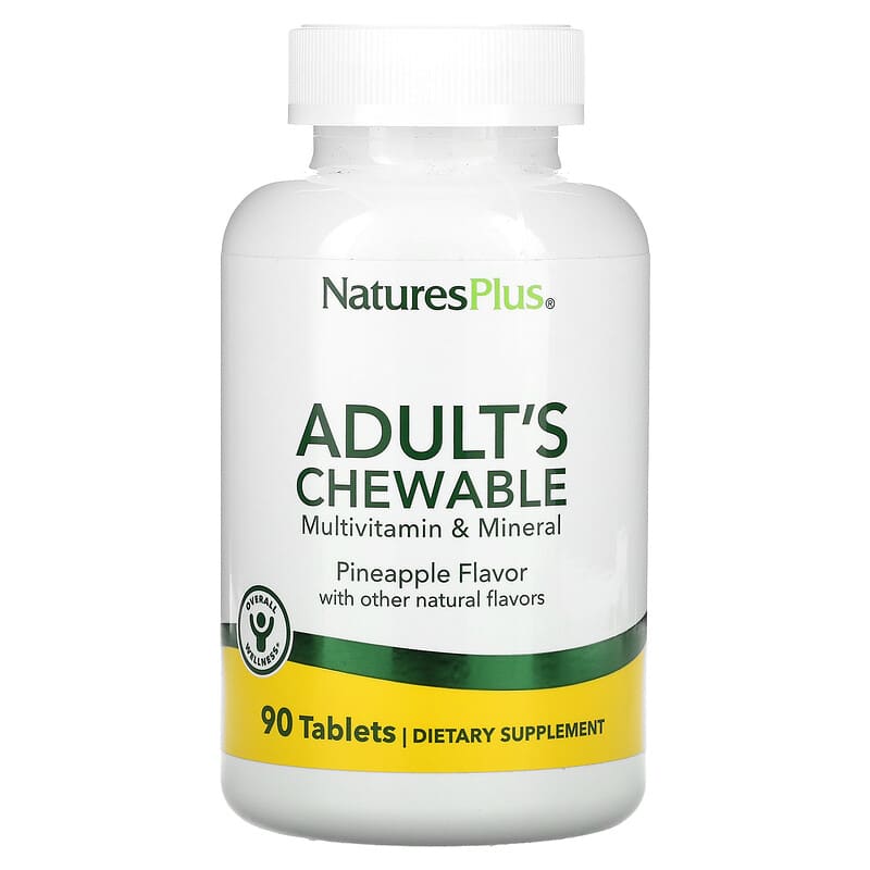 NaturesPlus Adult's Chewable Multivitamin and Mineral Pineapple 90 Tablets 97467030879