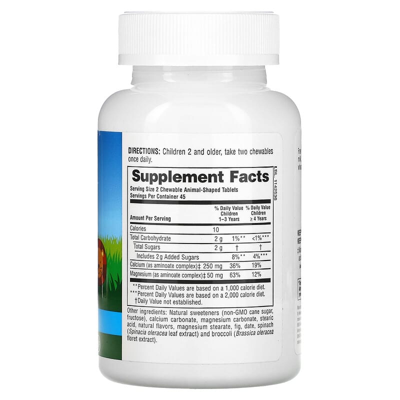 NaturesPlus, Animal Parade, Calcium, Children's Chewable Supplement, Vanilla Sundae, 90 Animal-Shaped Tablets 97467299962
