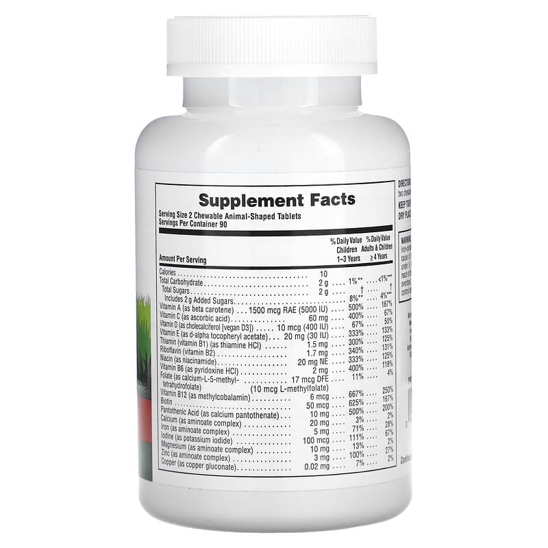 NaturesPlus, Animal Parade, Children's Chewable Multivitamin Supplement, Cherry, 180 Animal-Shaped Tablets 97467299726